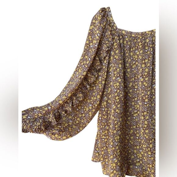 CATO Established 1946 18-20W  Romantic Floral Daisy Floral Blouse Ruffla Sleeve - Picture 7 of 9